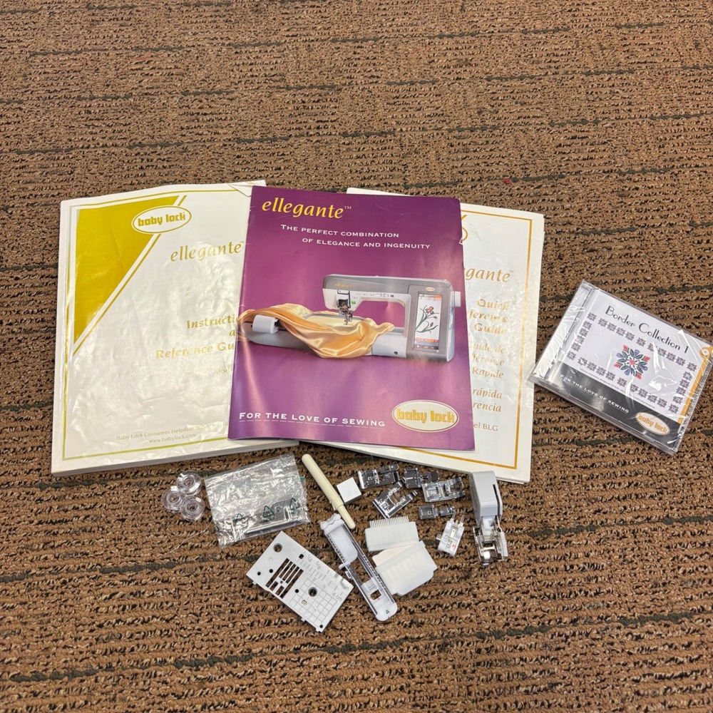 Baby Lock Ellegante BLG Accessories Feet Manuals Border Collection CD Bundle